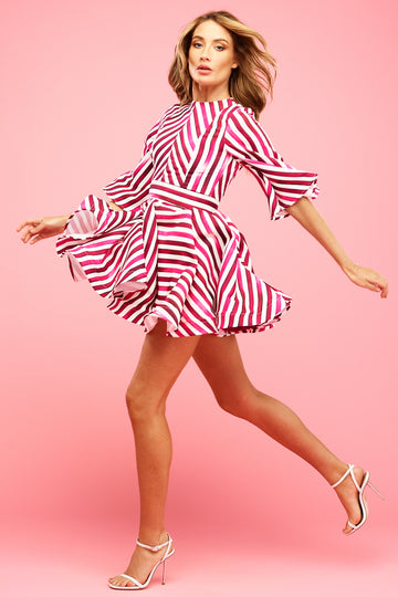Mable Mini Dress Raspberry Stripe