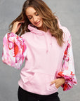 Candy Pink Flamingo Fancy Balloon Sleeve Hoodie Size M