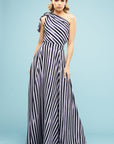 Aubrey One Shoulder Maxi Long Dress Candy Blues