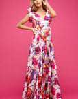 Abbie Maxi Long Dress Believe Print