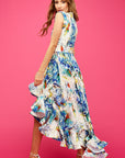 Alex Frill Maxi Midi Dress Moonflower Blooms