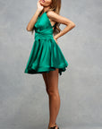 Immy Short Mini Dress Emerald Green