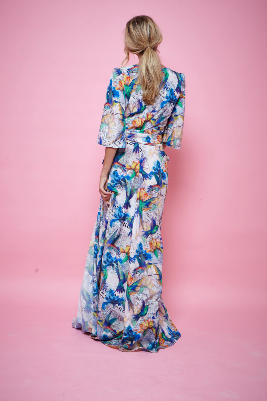 Maddison Maxi Long Dress Hummingbird Print