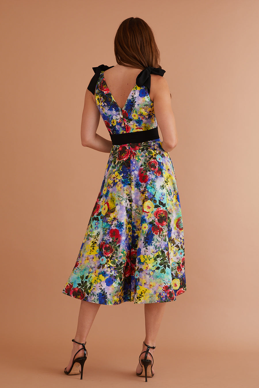 Charlotte Midi Dress Brushstroke Blooms
