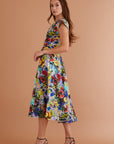 Nora Midi Dress Brushstroke Blooms