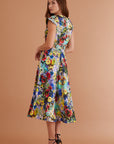 Nora Midi Dress Brushstroke Blooms