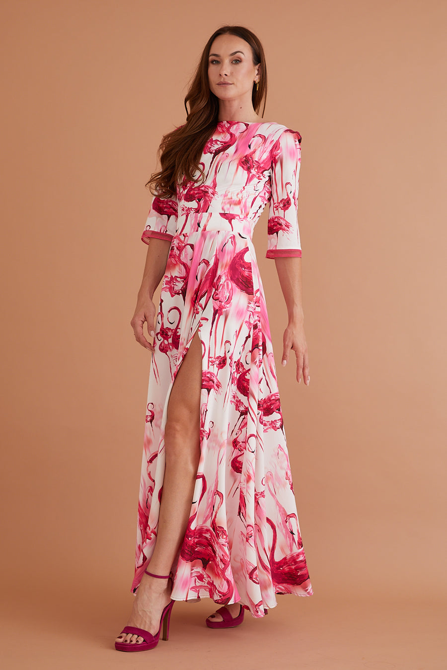 Athena Maxi Dress Raspberry Flamingo