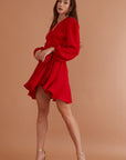 Maggie Mini Dress Crimson Flame
