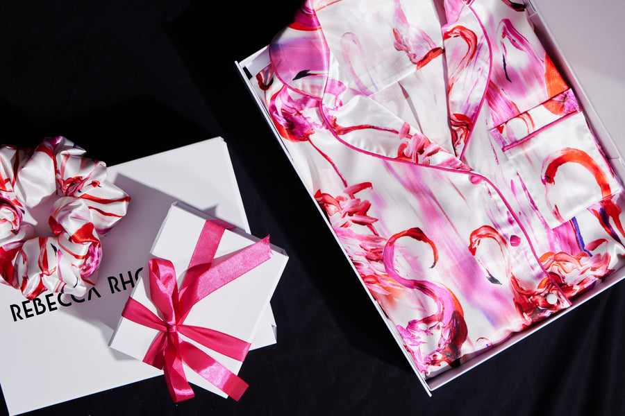 Satin Pyjama Gift set Flamingo Fancy