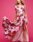 Abbie Maxi Long Dress Believe Print
