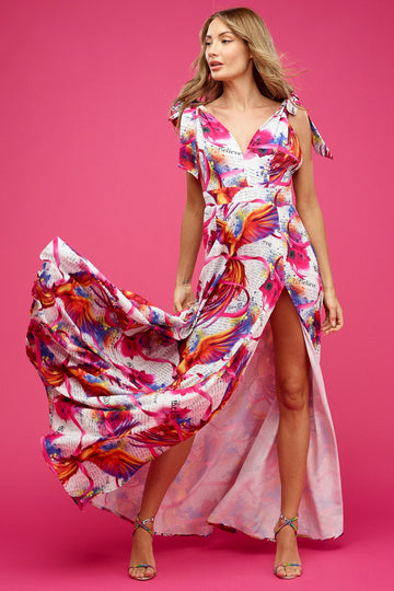 Abbie Maxi Long Dress Believe Print Size 10