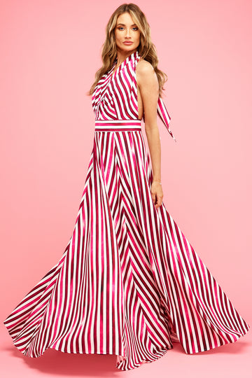 Haddie Maxi Dress Raspberry Stripe