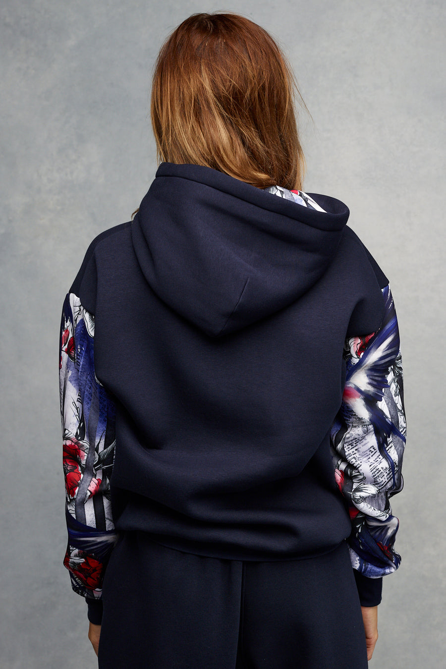 Navy Super Soft Hoodie Tattooed Wings