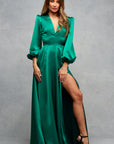 Isobella Long Maxi Dress Emerald Green