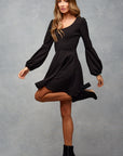 Layla Swing Mini Dress Midnight Black