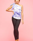 Becky One Shouldered Top Lilac Flamingo