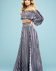 Camilla Top and Summer Skirt in Candy Blue stripe - rebeccarhoades.com